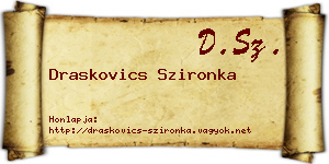 Draskovics Szironka névjegykártya